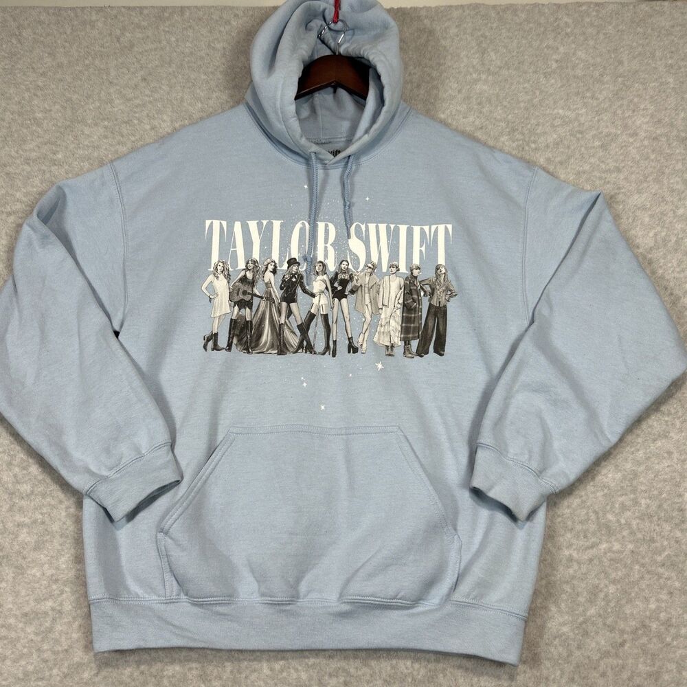 Taylor Swift Midnights Tour Album Blue Pullover Sweatshirt Hoodie Womens Large